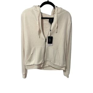 Bobeau Womens Flocked Zip Hoodie Sweatshirt, size S